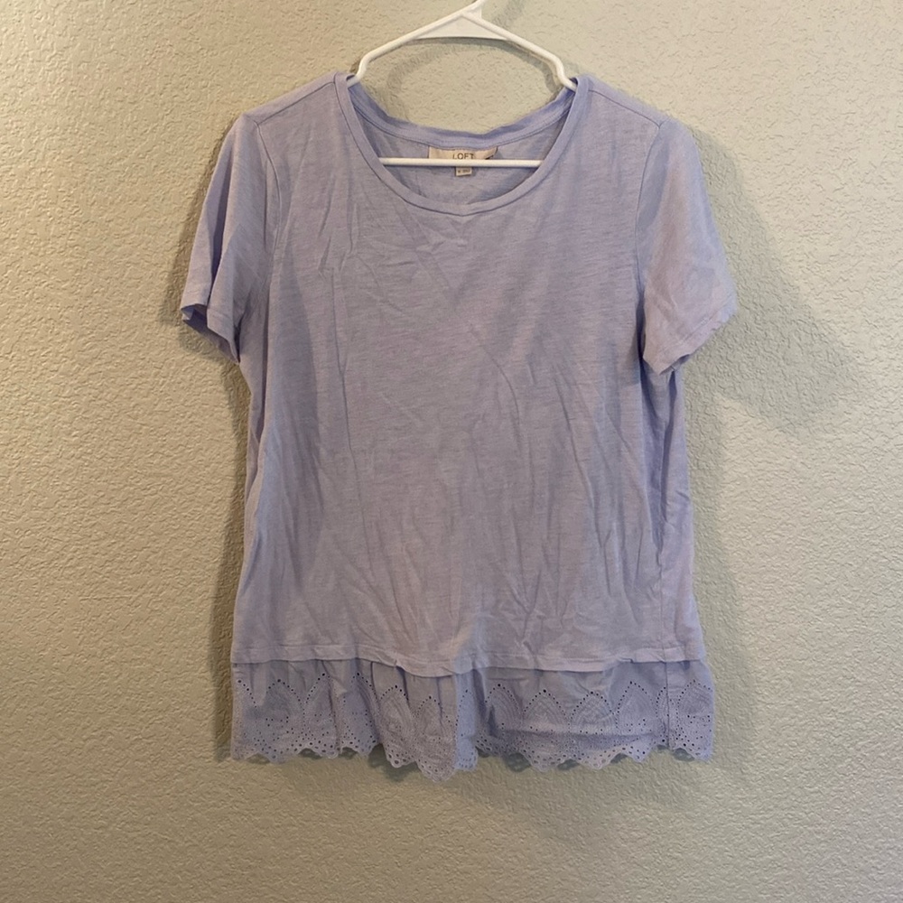 Loft Peplum tee with eyelet detail